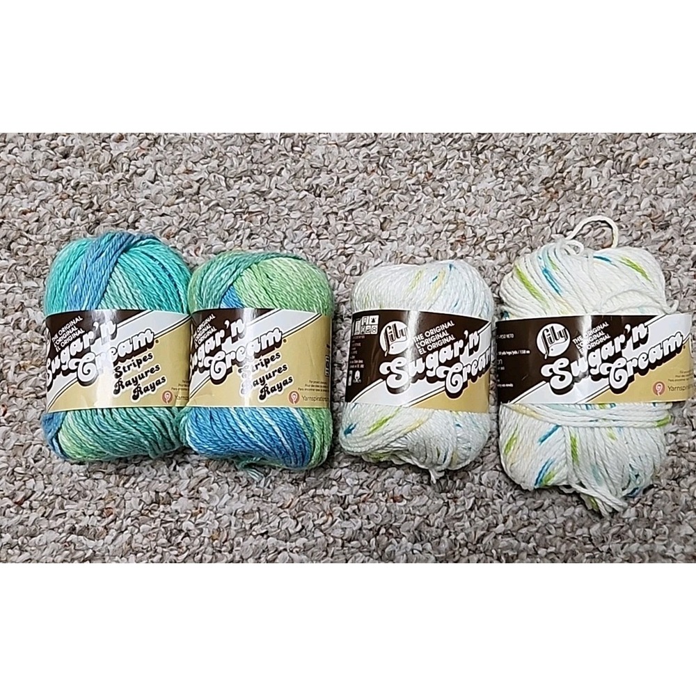 3 Skeins Lily Sugar 'n Cream 100% Cotton Yarn 2 oz  Canada